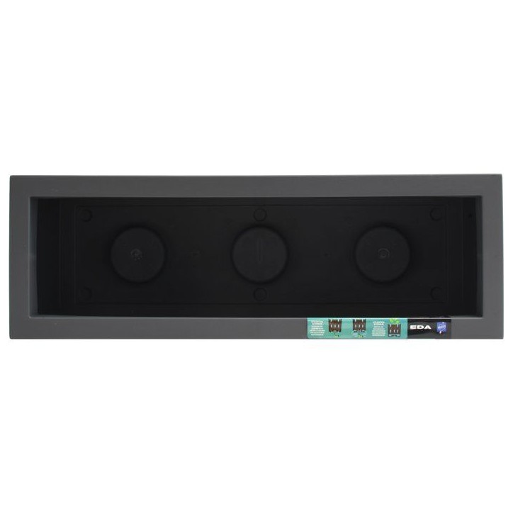 Balconniere - EDA - Volcania Up - 25 L - Intérieur/Extérieur - Décor Pierre - 59 x 19,5 x H. 22,8 cm - Gris Anthracite