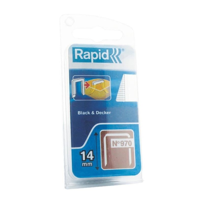 Agrafes - RAPID - N°970/14 mm - Galvanisées - Fil plat - Compatible