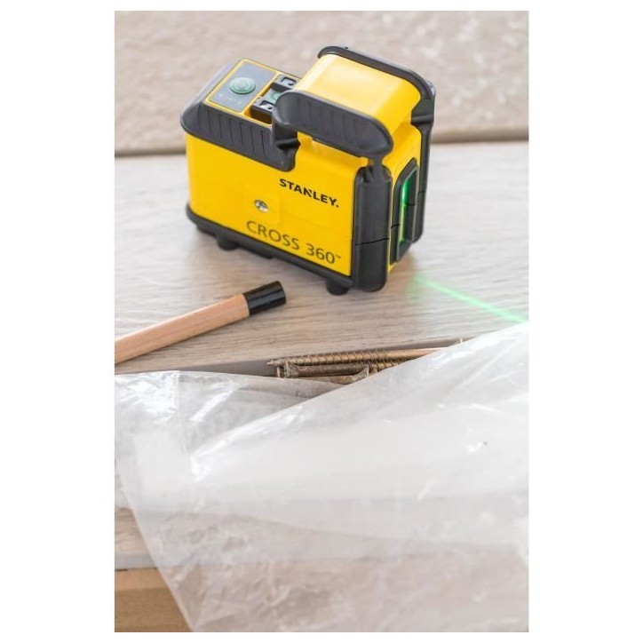 Niveau Laser 360° Cross360 - STANLEY - STHT77594-1 - piles - vert Niveau Laser 360° Cross360 - STANLEY - STHT77594-1 - piles - vert