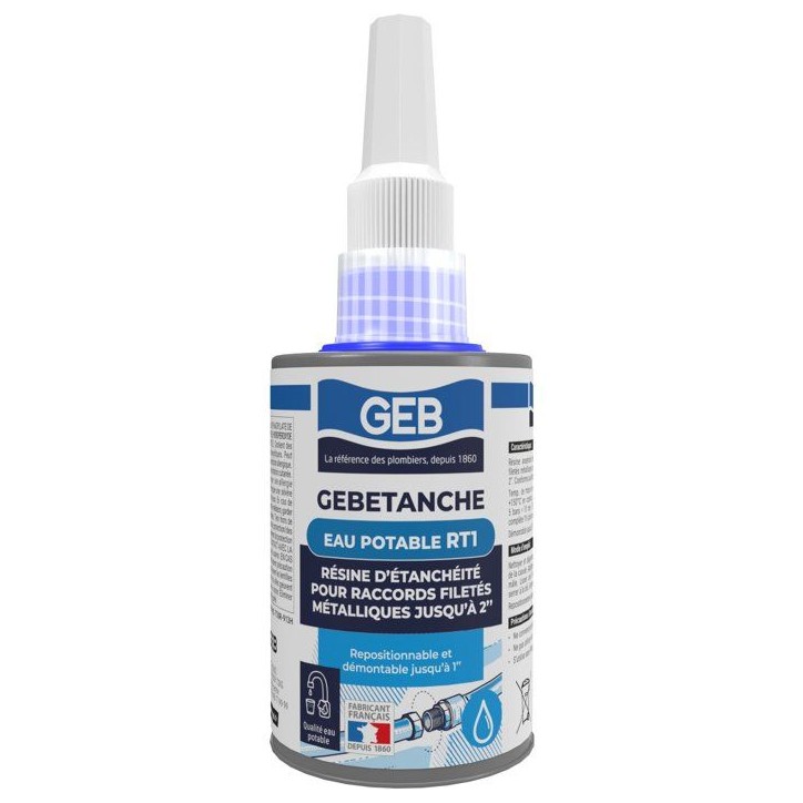 Résine d'étanchéité Gebetanche RT1 - GEB - Compatible eau potable - 75 ml Résine d'étanchéité Gebetanche RT1 - GEB - Compatible eau potable - 75 ml