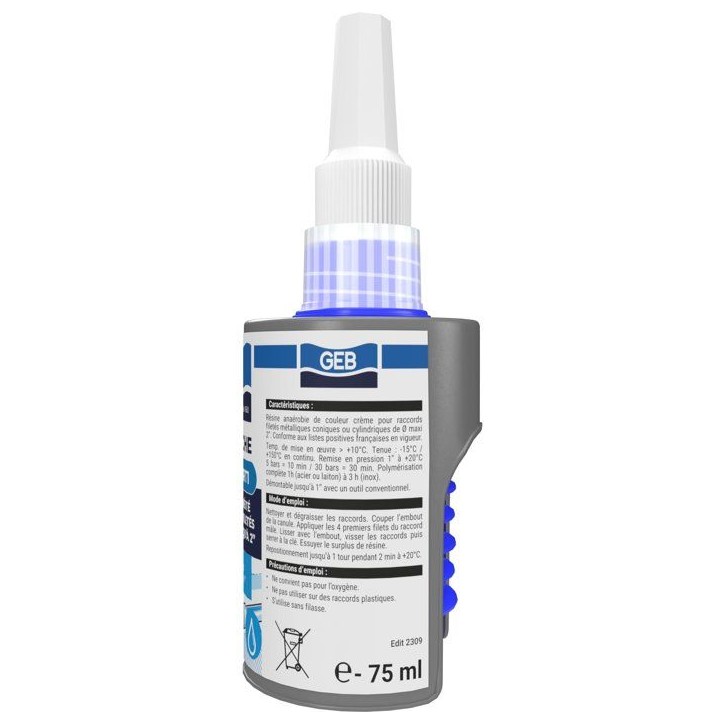 Résine d'étanchéité Gebetanche RT1 - GEB - Compatible eau potable - 75 ml Résine d'étanchéité Gebetanche RT1 - GEB - Compatible eau potable - 75 ml