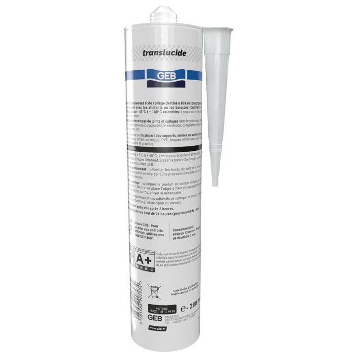 Silicone spécial alimentaire - GEB - Translucide - 310 ml Silicone spécial alimentaire - GEB - Translucide - 310 ml