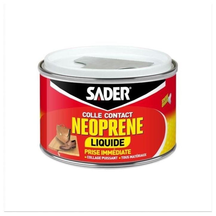 Colle contact néoprene liquide extra forte - SADER - Tous matériaux - Prise immédiate - Boîte 250 ml