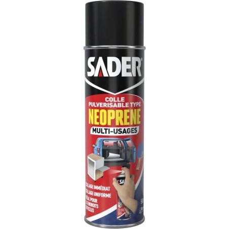 Colle aérosol néoprene multi-usages - SADER - Extra forte - Tous mat
