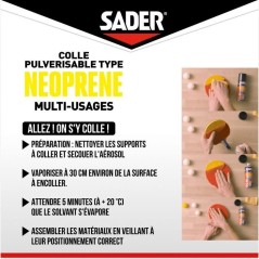 Colle aérosol néoprene multi-usages - SADER - Extra forte - Tous mat
