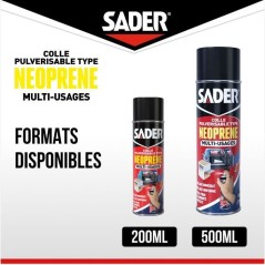 Colle aérosol néoprene multi-usages - SADER - Extra forte - Tous mat