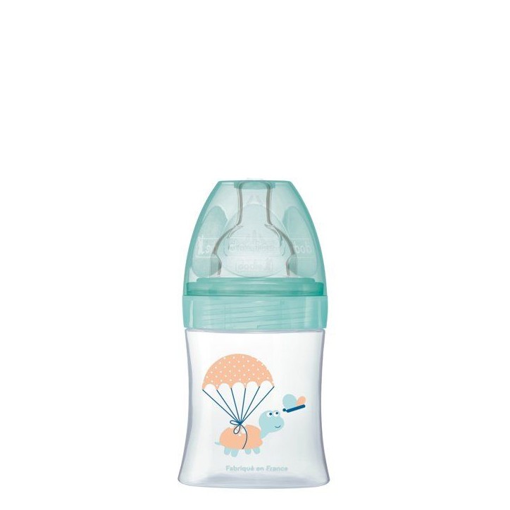 Biberon anti-colique - DODIE - Sensation+ - 150 ml - Tétine plate - 0-6 mois - Débit 1 - Vert Biberon anti-colique - DODIE - Sensation+ - 150 ml - Tétine plate - 0-6 mois - Débit 1 - Vert