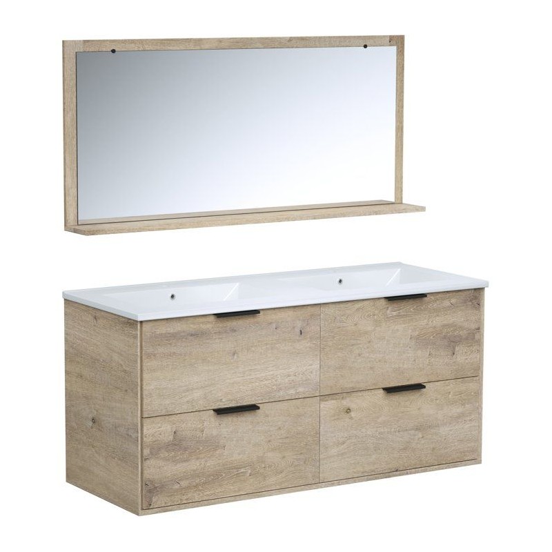 Ensemble salle de bain - Meuble 4 tiroirs - Vasque - L120 x P45 x H55