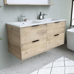 Ensemble salle de bain - Meuble 4 tiroirs - Vasque - L120 x P45 x H55