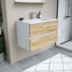 Ensemble meuble de salle de bain - Vasque - Bois - L80 x P45 x H50 cm