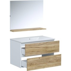 Ensemble meuble de salle de bain - Vasque - Bois - L80 x P45 x H50 cm