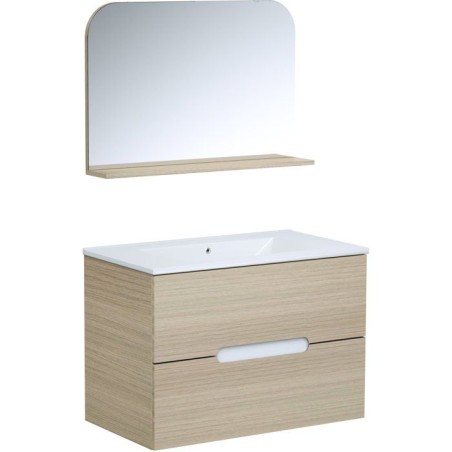 Ensemble meuble de salle de bain - Vasque - Bois - L80 x P45 x H55 cm