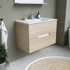 Ensemble meuble de salle de bain - Vasque - Bois - L80 x P45 x H55 cm