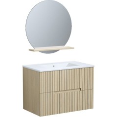 Ensemble meuble de salle de bain - Vasque - Bois - L80 x P45 x H60 cm