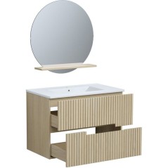 Ensemble meuble de salle de bain - Vasque - Bois - L80 x P45 x H60 cm