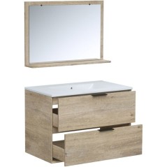 Ensemble salle de bain - Meuble 2 tiroirs - Vasque - L180 x P45 x H55