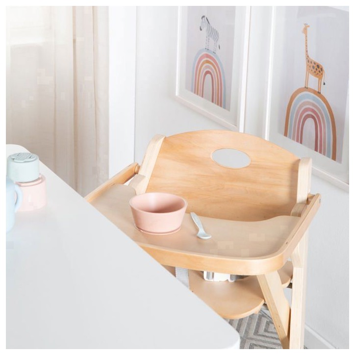 Chaise haute pliable - ROBA - FOLD UP SMART - Plateau repas + harnais de sécurité - Bois naturel Chaise haute pliable - ROBA - FOLD UP SMART - Plateau repas + harnais de sécurité - Bois naturel