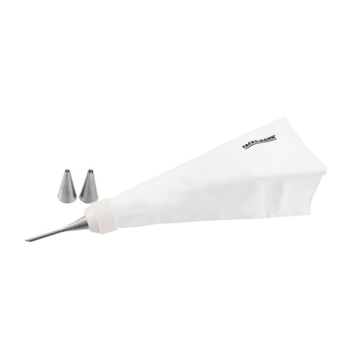 Poche a douille professionnelle - FM PROFESSIONAL - Réemployable - 3 douilles inox - 28 cm