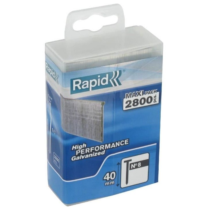 Pointe - Rapid Agraf - n°8 - 40 mm - 2800 pointes - Lot de 200 Pointe - Rapid Agraf - n°8 - 40 mm - 2800 pointes - Lot de 200
