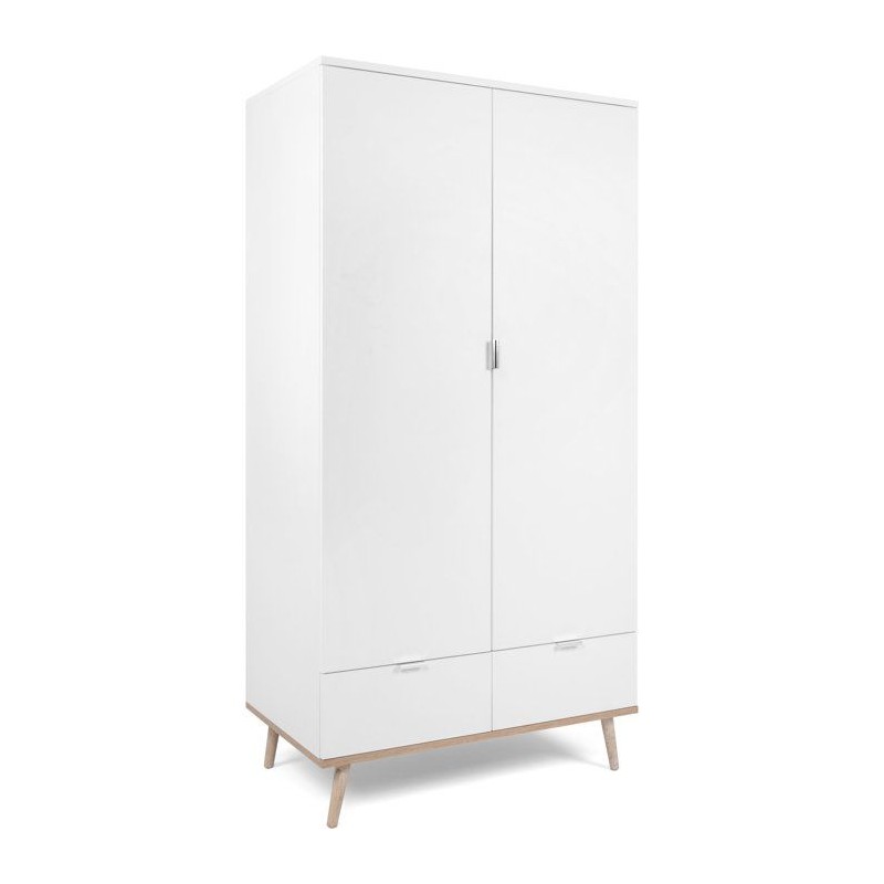 Armoire de chambre - GÖTEBORG 61 - Chene sonoma / Blanc - 2 portes ba