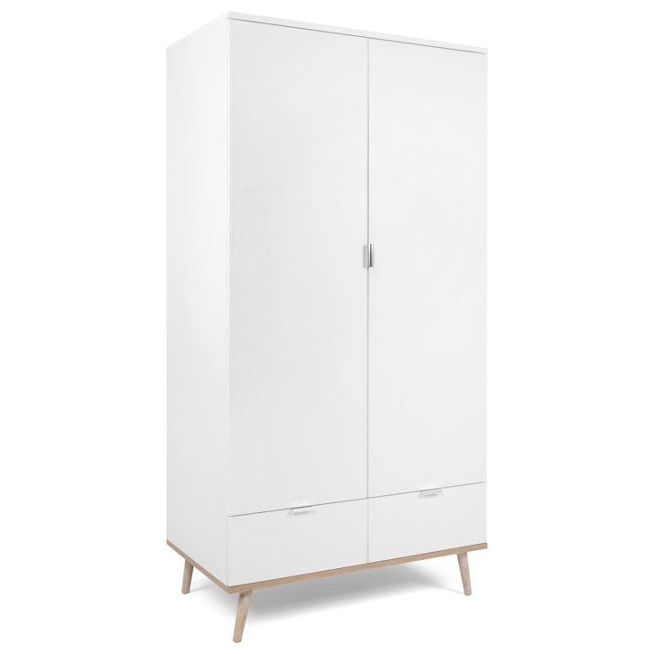 Armoire de chambre - GÖTEBORG 61 - Chene sonoma / Blanc - 2 portes battantes - 90 x 55 x 180 cm Armoire de chambre - GÖTEBORG 61 - Chene sonoma / Blanc - 2 portes battantes - 90 x 55 x 180 cm