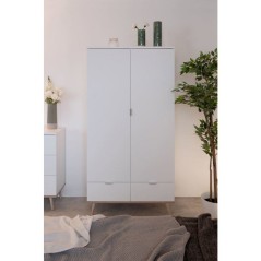 Armoire de chambre - GÖTEBORG 61 - Chene sonoma / Blanc - 2 portes battantes - 90 x 55 x 180 cm