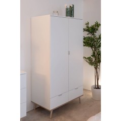 Armoire de chambre - GÖTEBORG 61 - Chene sonoma / Blanc - 2 portes ba