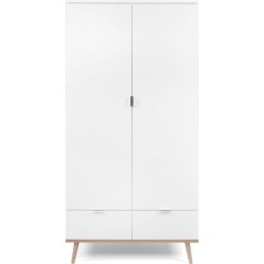 Armoire de chambre - GÖTEBORG 61 - Chene sonoma / Blanc - 2 portes ba