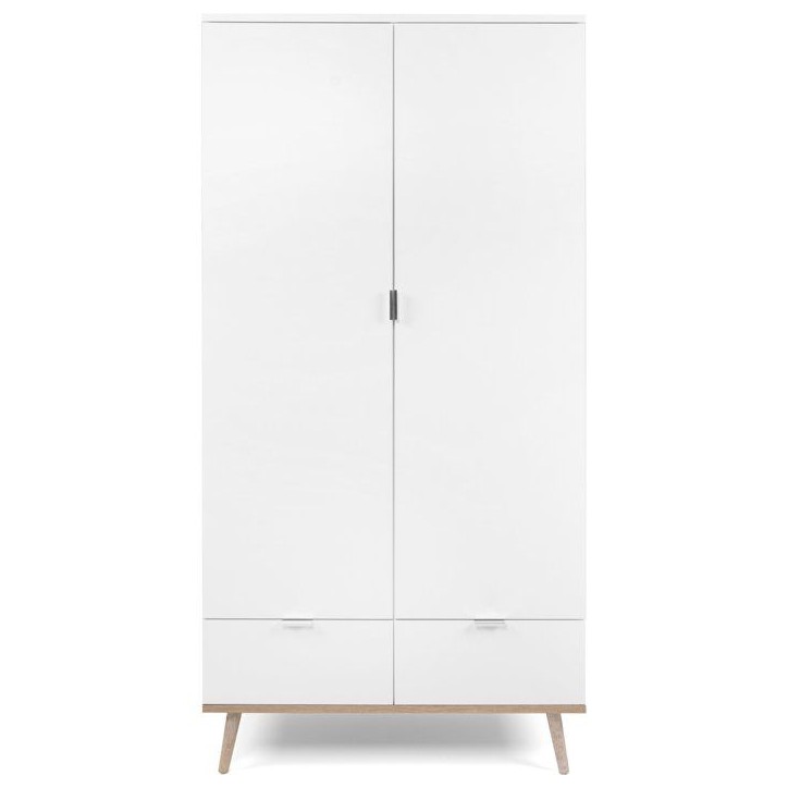 Armoire de chambre - GÖTEBORG 61 - Chene sonoma / Blanc - 2 portes battantes - 90 x 55 x 180 cm Armoire de chambre - GÖTEBORG 61 - Chene sonoma / Blanc - 2 portes battantes - 90 x 55 x 180 cm