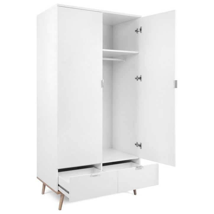 Armoire de chambre - GÖTEBORG 61 - Chene sonoma / Blanc - 2 portes battantes - 90 x 55 x 180 cm Armoire de chambre - GÖTEBORG 61 - Chene sonoma / Blanc - 2 portes battantes - 90 x 55 x 180 cm