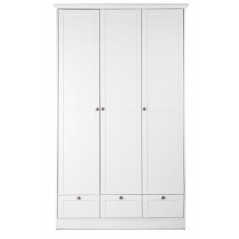 Armoire de chambre - LANDWOOD 18 - Blanc - 3 portes - 120 x 51 x 200 c