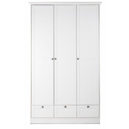 Armoire de chambre - LANDWOOD 18 - Blanc - 3 portes - 120 x 51 x 200 c