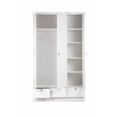 Armoire de chambre - LANDWOOD 18 - Blanc - 3 portes - 120 x 51 x 200 cm