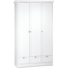 Armoire de chambre - LANDWOOD 18 - Blanc - 3 portes - 120 x 51 x 200 c