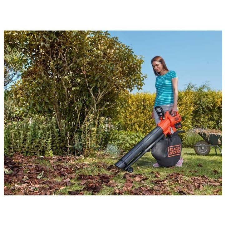Aspirateur souffleur broyeur sans fil BLACK+DECKER - BCBLV3625L1-QW - 36V - Avec batterie 36 V - Sac 45L Aspirateur souffleur broyeur sans fil BLACK+DECKER - BCBLV3625L1-QW - 36V - Avec batterie 36 V - Sac 45L