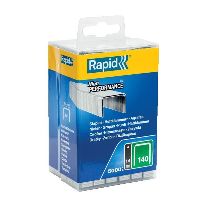 Agrafes en fil plat n° 140 14mm boîte de 5000 - RAPID - 40303092 Agrafes en fil plat n° 140 14mm boîte de 5000 - RAPID - 40303092