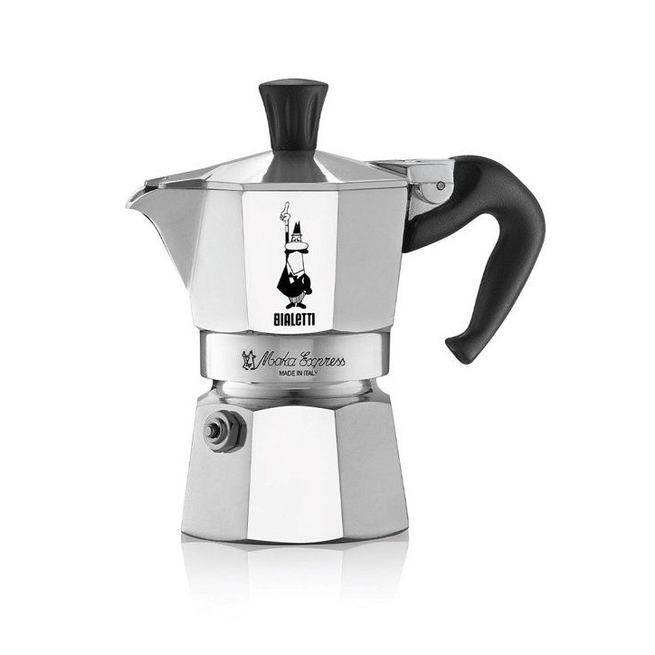Cafetiere italienne - BIALETTI - La Mokina - Tous feux sauf induction - 1 tasse - 40 ml - Inox