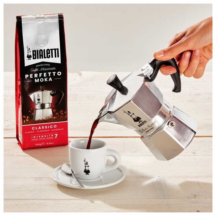 Cafetiere italienne - BIALETTI - La Mokina - Tous feux sauf induction - 1 tasse - 40 ml - Inox