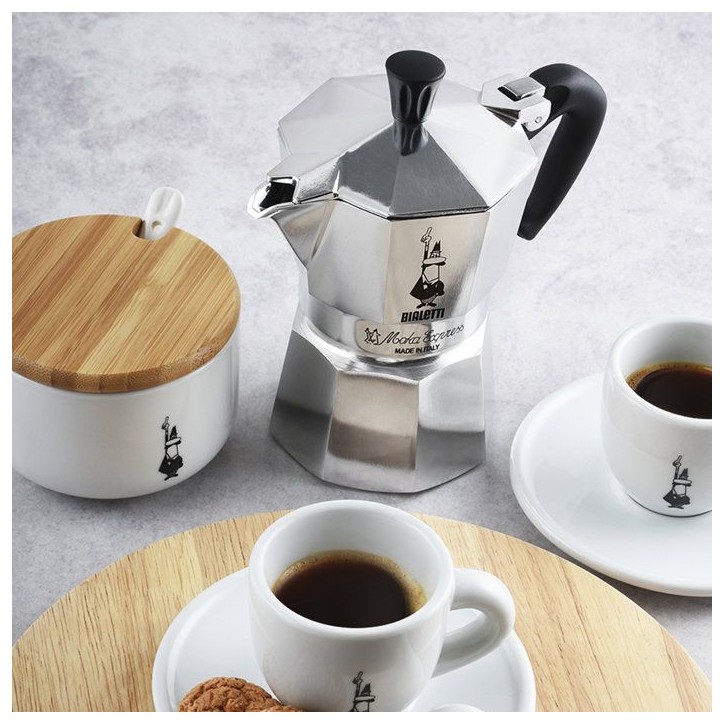 Cafetiere italienne - BIALETTI - La Mokina - Tous feux sauf induction - 1 tasse - 40 ml - Inox