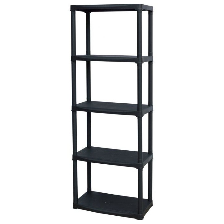 Etagere de rangement - TOOD - ETA 635 - 5 tablettes - Plastique - 60 x 30 x 176 cm - Noir