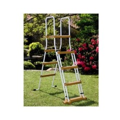 GRE - Kit Piscine hors sol acier ronde imitation bois - Ø480 x H132 cm (Livrée avec filtre a sable + échelle)