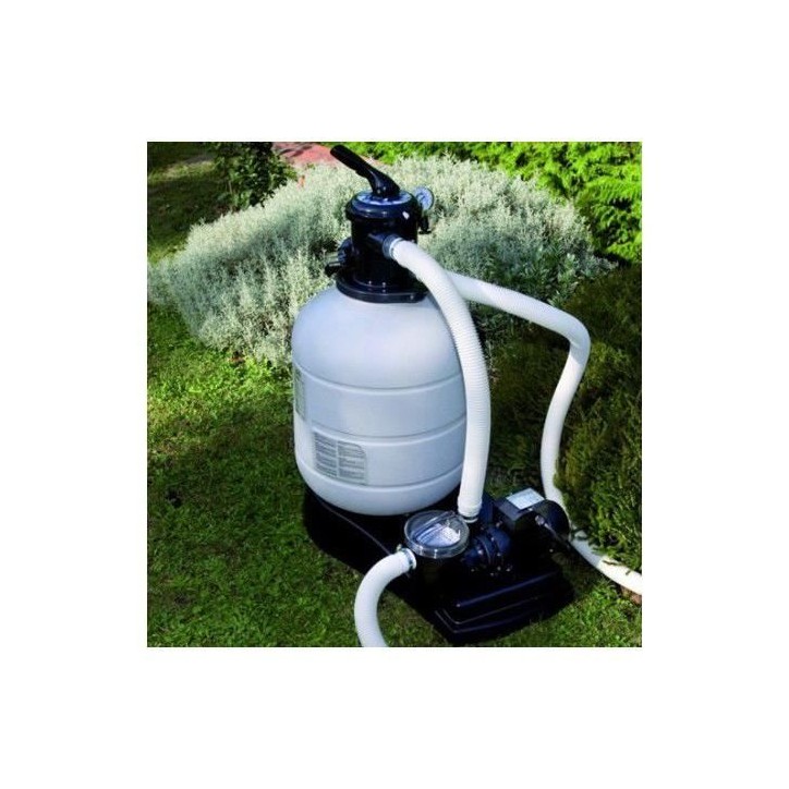 GRE - Kit Piscine hors sol acier ronde imitation bois - Ø480 x H132 cm (Livrée avec filtre a sable + échelle) GRE - Kit Piscine hors sol acier ronde imitation bois - Ø480 x H132 cm (Livrée avec filtre a sable + échelle)