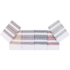 Ensemble de 6 serviettes de toilette - 40 x 60 cm - Blanc, Marron, Jau