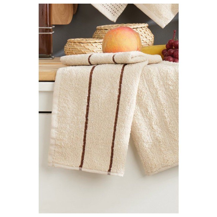 Ensemble de 6 serviettes de toilette - 30 x 50 cm - Beige Ensemble de 6 serviettes de toilette - 30 x 50 cm - Beige