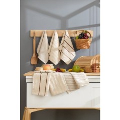 Ensemble de 6 serviettes de toilette - 30 x 50 cm - Beige