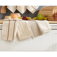 Ensemble de 6 serviettes de toilette - 30 x 50 cm - Beige