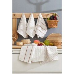 Ensemble de 6 serviettes de toilette - 30 x 50 cm - Creme