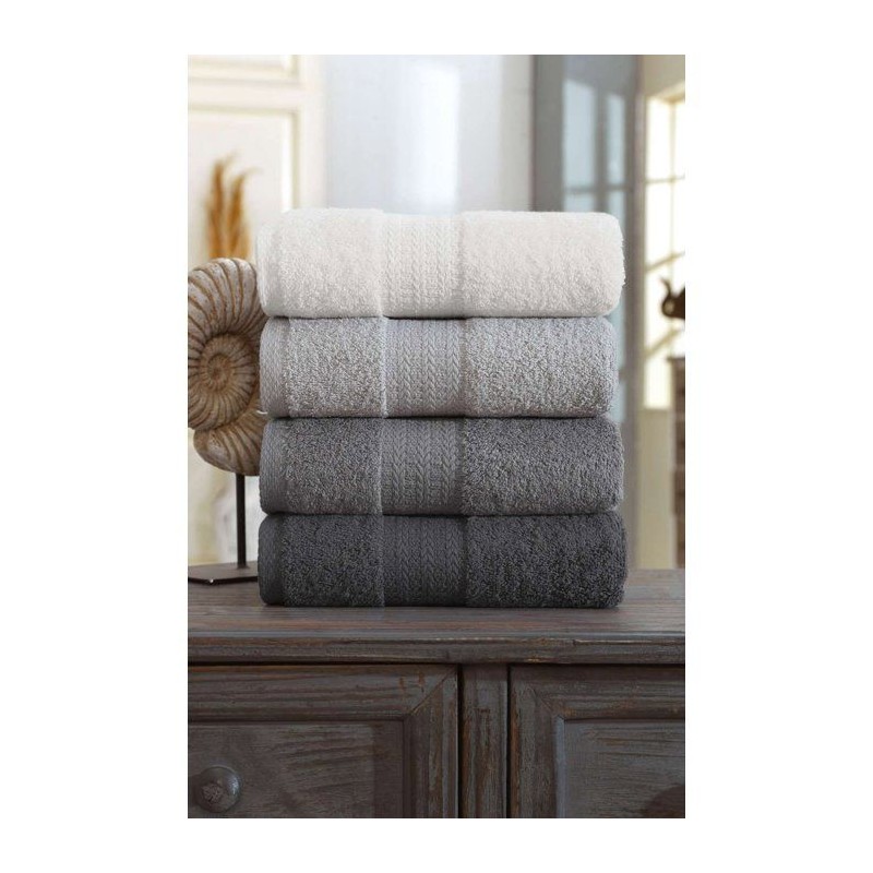 Ensemble de 4 serviettes a main - 50 x 85 cm - Gris