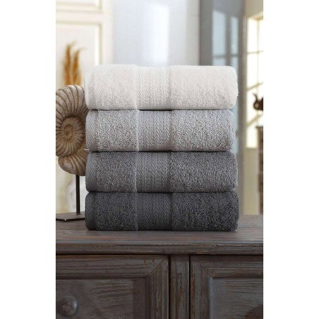 Ensemble de 4 serviettes a main - 50 x 85 cm - Gris