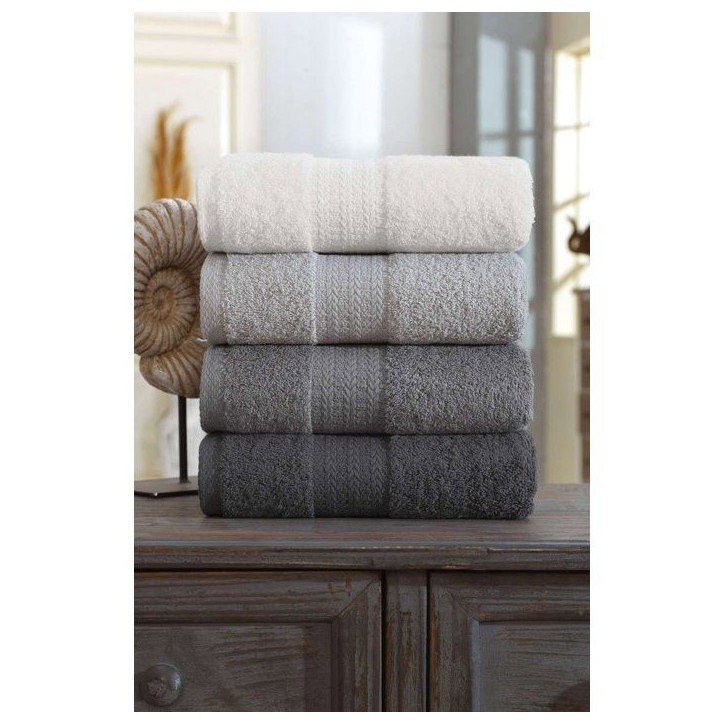 Ensemble de 4 serviettes a main - 50 x 85 cm - Gris Ensemble de 4 serviettes a main - 50 x 85 cm - Gris